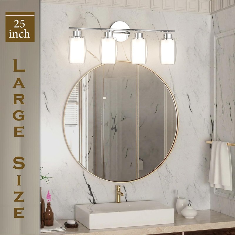 Aipsun 4 Lights Bathroom Light Fixture Chrome Vanity Lights Up