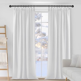 Deconovo Blackout Curtains Thermal Insulated Room Darkening Rod Pocket Curtains Energy Saving Super Soft Pencil Pleat Curtains for Bedroom 52 x 63 Inch Silver Grey 2 Panels