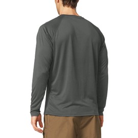 BALEAF Men's Sun Protection Shirts UV SPF T-Shirts UPF 50+ Long Sleeve Rash Guard Lightweight Hiking Summer Deep Gray Size XXL