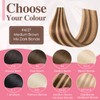 Benehair Medium Brown Mix Dark Blonde Invisible Tape in Hair