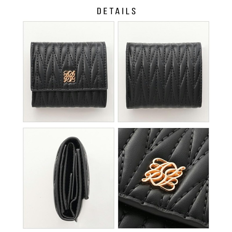 Alto Rose Trifold Wallet, Compact, Cute, Mini Wallet, Women's, Quilted,
