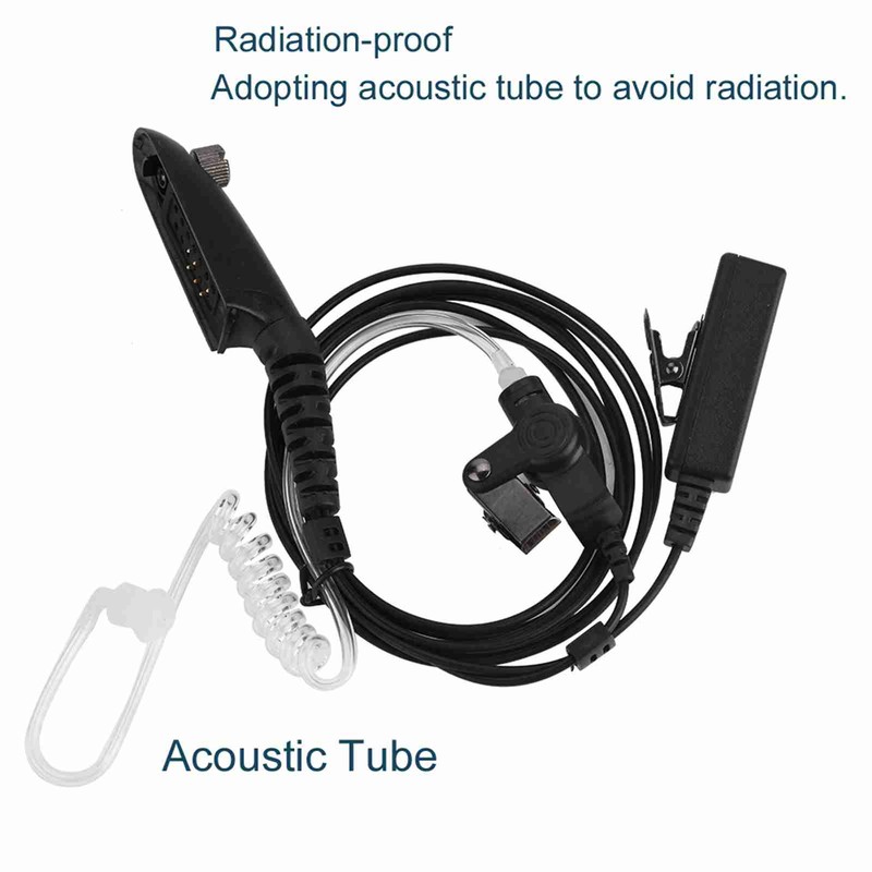 4ft RadiatiOn proof Walkie Talkie Earpiece PTT Acoustic Tube Earpiece