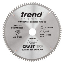 Trend Aluminium & Plastic Circular Saw Blade, 184mm Diameter, 16mm Bore, 58 Teeth, TCT, 2.8mm Kerf, -6° Hook, CSB/AP18458