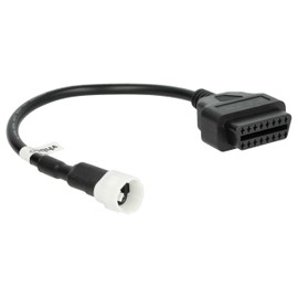 vhbw OBD2 Adapter 3 Pin to OBD2 16 Pin Compatible with Yamaha 2018 Aerox 50 4T Motorcycle - 40 cm