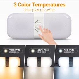 XUKEY Dimmable 1700LM 3Color  Light Interior 12-24V 120Led Ceiling Dome Lamp RV Camper