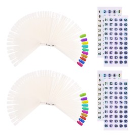 100 ps Fan-shaped False Nail Swatch Sticks with Number Stickers for Color Display, Nail Polish Practice Sticks, Nail Art Display, Nail Color Wheel, Nail Sample Tips Sticks. (Natural)