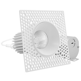LUXRITE 3 Inch Trimless LED Recessed Lighting, 15W, 1100LM, 5CCT Selectable 2700K-5000K, Dimmable Ceiling Spotlight, CRI 90, Damp & IC Rated, Plaster Downlight, ETL Listed