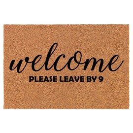 Coir Doormat Front Door Mat New Home Closing Housewarming Gift Welcome Please Leave by 9 Funny (30" x 18" Standard)