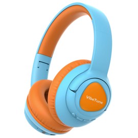 VibeTune Kids Bluetooth Headphones, 60H Playtime, Volume Limited 85/94dB, Bluetooth 5.4, Type-C Fast Charging, Foldable Wireless Headphones for Kids, Toddler Headsets with HD Mic-Blue
