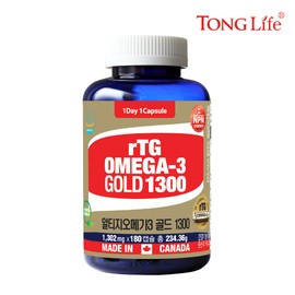 1 bottle of Tonglife Altige Omega3 Gold 1300 (1,302mgx180 capsules - 6 months&#39; supply) / 통라이프  알티지 오메가3 골드1300 (1,302mgx180캡슐-6개월분) 1병