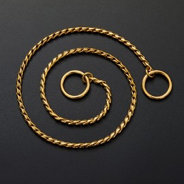 Silver Gold Black Dog Collar, Stainless Steel 2.3MM-4.5MM Small Dog Collar, Puppy Metal Snake Dog Show Slip Collar for Small Medium Dogs Cats