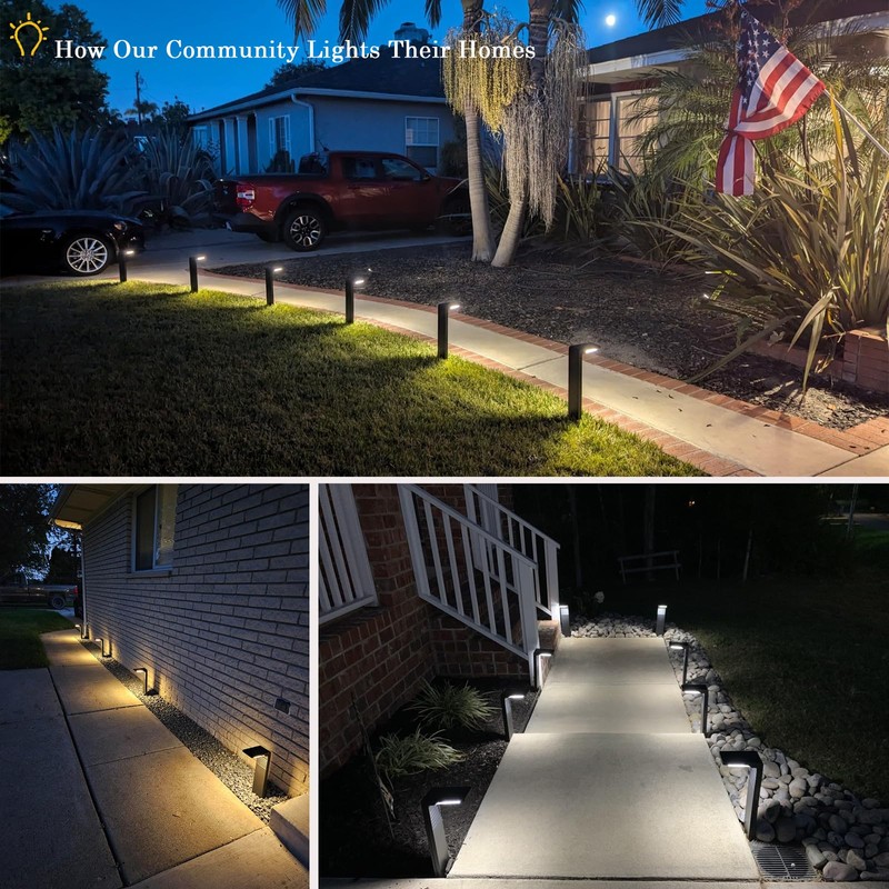 JOFIOS Solar Pathway Lights 4 Pack with Warm White and