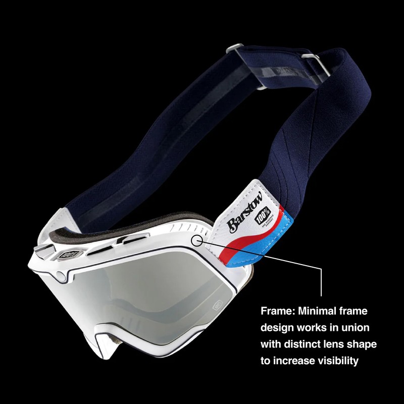 100% BARSTOW Premium Protective Sport Goggles with Minimal Frame (Cardif
