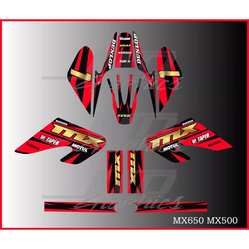 Razor MX500 MX650 graphics kit decals THICK AND HIGH GLOSS