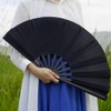 WUSJCOF 2 PCS Large Foldable Silk Hand Fans, Chinese Tai