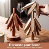 Wood Natural Tree Trivet Set, Christmas Tree Shape Trivets for