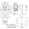 IEC Built-in Socket C14, with Black Switch and Fuse, 3-Pin