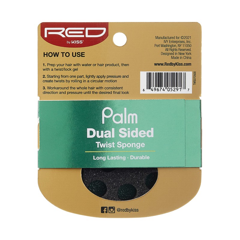Red by Kiss Double-Sided Twist Sponge Hair Brush (Both Palm
