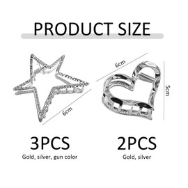 5 Pieces Of Non-Slip Hair Clips, Metal Clips For The Back Of The Head, Love Star Hair Clips, Ele Hair Accessories For Women, Simple And Fashionable Hair Accessories, Hair Style Fixing Clips