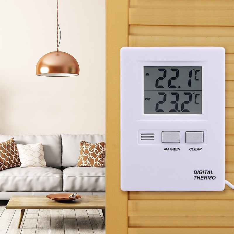 Fridge Thermometer, Freezer Thermometer High Precision LCD Digital LCD Display