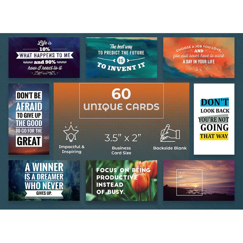 Better Office Products Motivation Inspiration Affirmation Cards, 60 Pack, 60