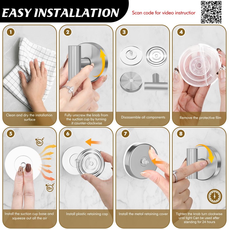 MOTAIPEAK Suction Cup Hooks for Shower,Heavy Duty Shower Towel Suction