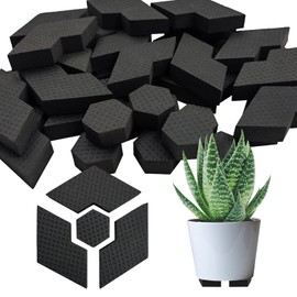 SNAILGARDEN 40pc Invisible Pot Feet, Composable Hexagon Flower Pot Risers for Multi-Style Pots, Non-Slip Gardening Pot Feet Pads for Indoor Outdoor Planters
