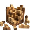 3D Cube Wooden Puzzle, brain-teaser IQ games