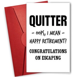 NewEleven Christmas Retirement Card For Woman, Men - Funny Retirement Present, Goodbye Gifts For Coworkers, Farewell Gifts For Men, Boss From Coworker - Greeting Card