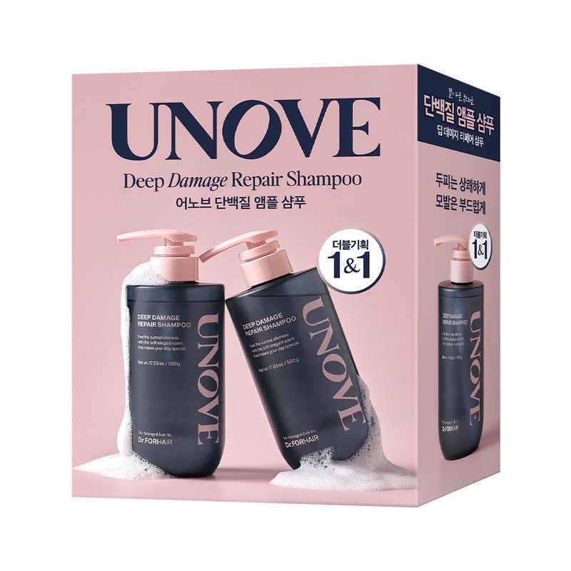 UNOVE Deep Damage Repair Shampoo 500g Due Set (Sweet Breeze/Rosy