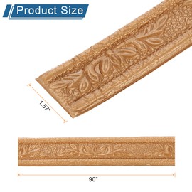 HARFINGTON 2pcs 3D Wall Edging Self-Adhesive 90"x1.57" Flexible Peel and Stick Molding Trim for Wall Mirror Door Wardrobe Gap Sealing Frame Lines, Copper