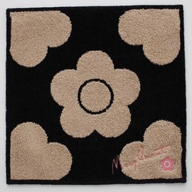 Mary Quant® 192005-1502-60 Women's Towel Handkerchief Towel (Black, Approx. 9.8 inches (25 cm), Handkerchief Towel, Women's, Antibacterial, Odor Resistant, Black
