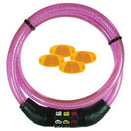 Symbol Cable Lock Pink + 4 Spoke Reflectors