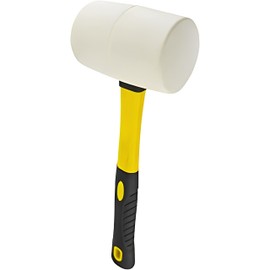 Unibos | White Rubber Mallet (32oz) | Professional | Fibreglass Shaft | Non Marking | Quality Ergonomic Handle | for Paving Slabs, Bricklaying, Securing Tent Pegs