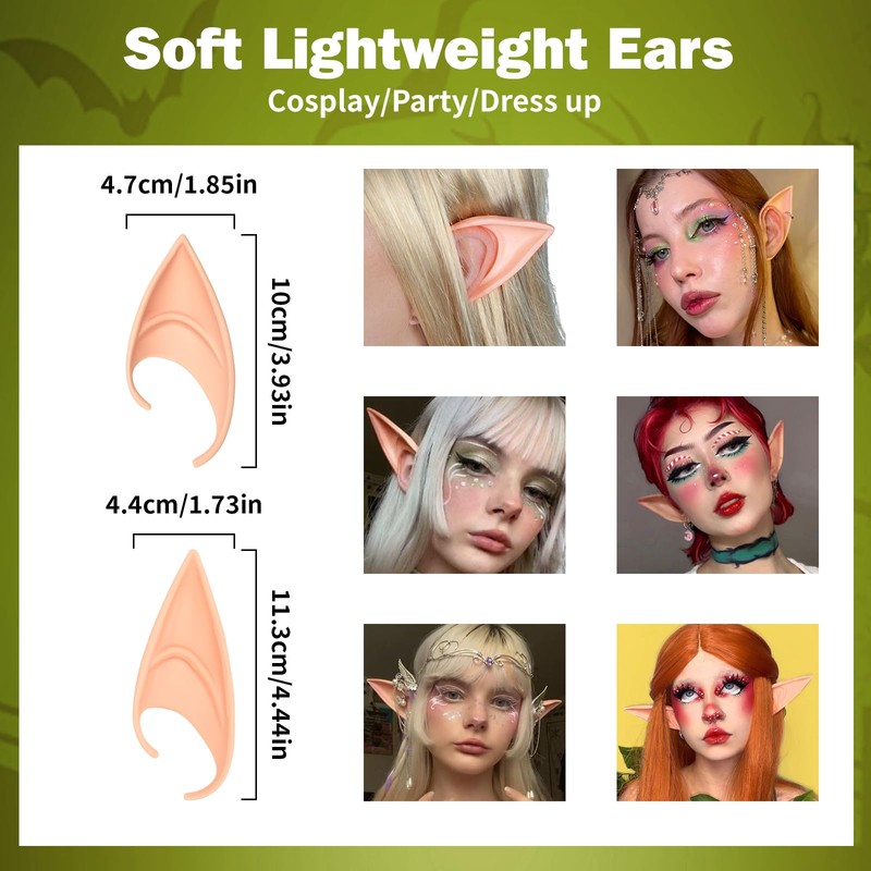 Elf Ears and Spirit Gum Kit, Soft Pixie Fairy Ears