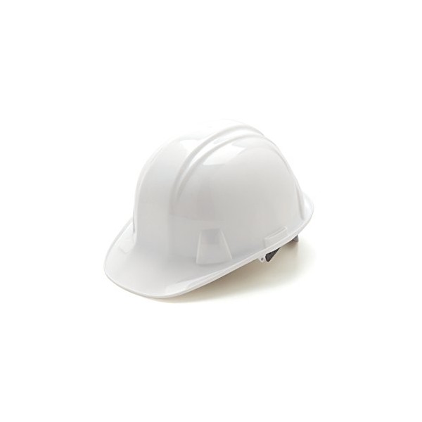 Pyramex White Cap Style 6 Point Ratchet Suspension Hard Hat