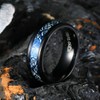 King Will Aurora Anillo de matrimonio, de titanio negro brillante,