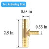 MSAEIQUN 5/8" X 5/16" X 5/8" Brab Reducing Tee Brass