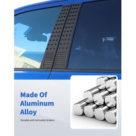 4pcs Aluminum Alloy American Flag Pillar Post Panel Trim for Dodge Ram 1500 2009-2017 External Accessories Car Window Door Trim Cover Kit, Black