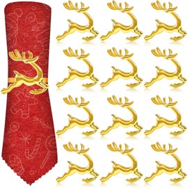 Pack of 12 Christmas Reindeer Napkin Rings, Deer Napkin Holder, Reindeer, Metal Napkin Ring, Napkin Buckles, for Christmas, Lunch, Thanksgiving Party, Holiday, Wedding, Table Decoration
