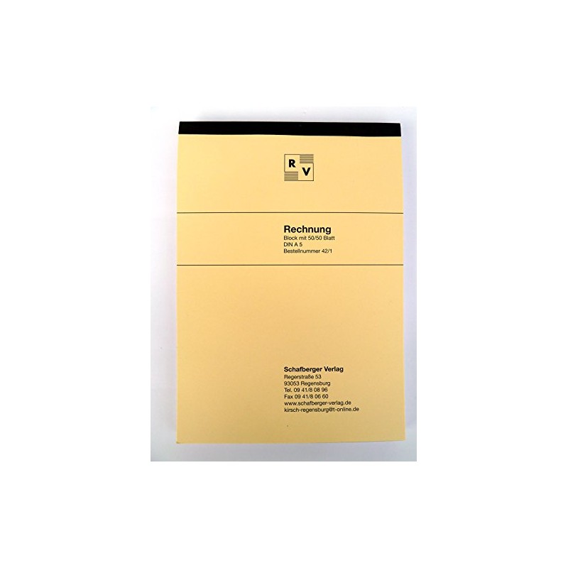 Invoice pad DIN A5 especially for hotels, guest houses, accommodation