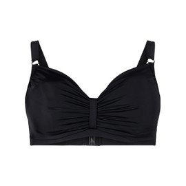 Zizzi Swim by Women's Large Sizes Bikini Bra with Underwire Drape Size, black, 44 large sizes