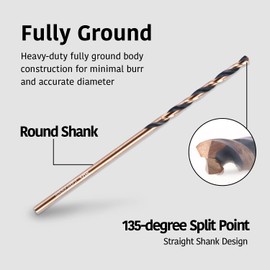 1/16" HSS Black and Gold Coated Twist Drill Bit, Jobber Length, General Purpose, Suitable for drilling on Steel, Copper, Wood, Plastics. Ideal for DIY Projects and Home Maintenance. (6 pcs)