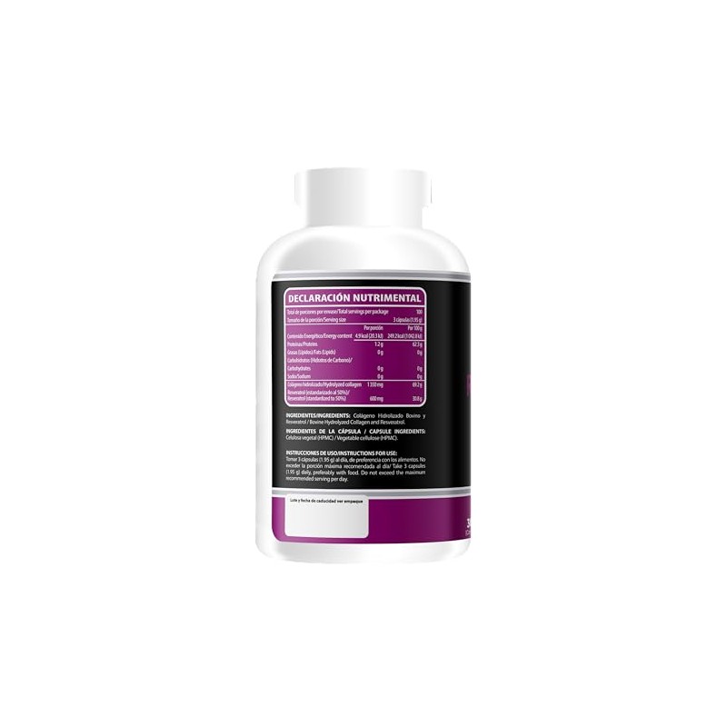 Wellthy Colágeno Resveratrol 300 Caps 1300mg Por Porción 600mg Colageno