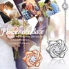 Rose Gold Plated Cute Flower Rose Necklace for Girls Womens