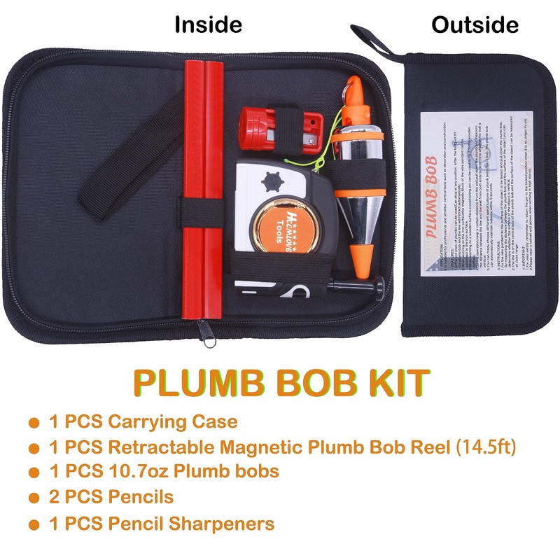 HCCMLOVE Plumb Bob Magnetic -10.7 oz(305g) Plumb Rite With 14.5
