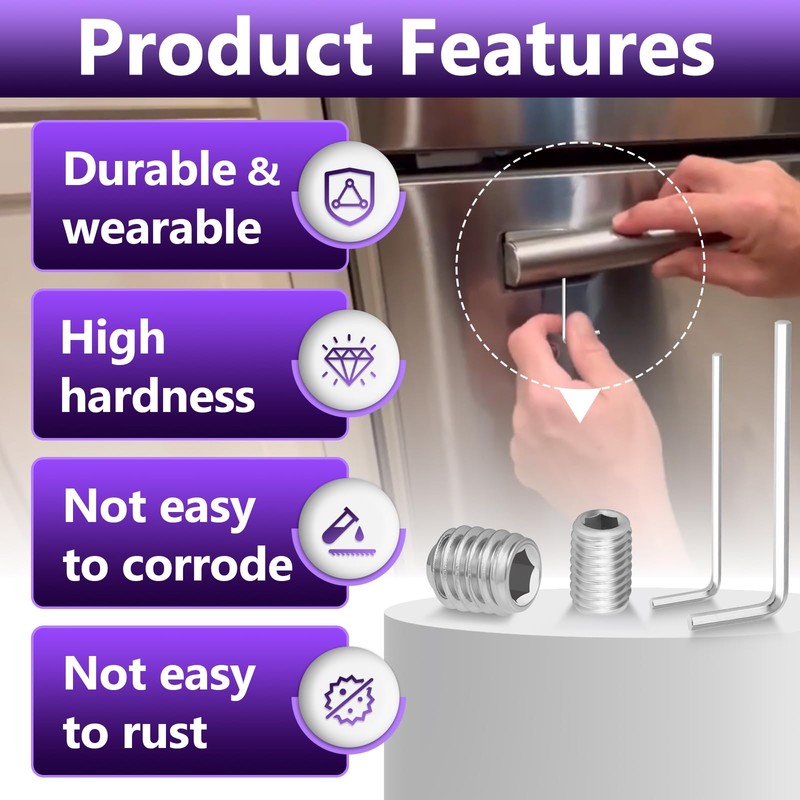 8 Packs W11366418 Refrigerator Freezer Door Handle Mounting Set Screw,