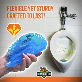 10 Pack - Urinal Screen Deodorizer | Anti-Splash Urinal Mats with Slanted Bristles | Odour Eliminator & Toilet Freshener | Long-Lasting 30 Days | Fits All Urinals Inc Waterless (Blue, 10 Pack)