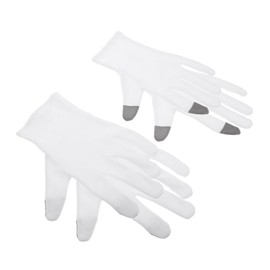 WOONEKY 2 Pairs Cotton Sleep Gloves with Built Lotion for Moisturizing Dry Hands Touchscreen Friendly Beauty Gloves for Men and Women Convenient Overnight Hand Care