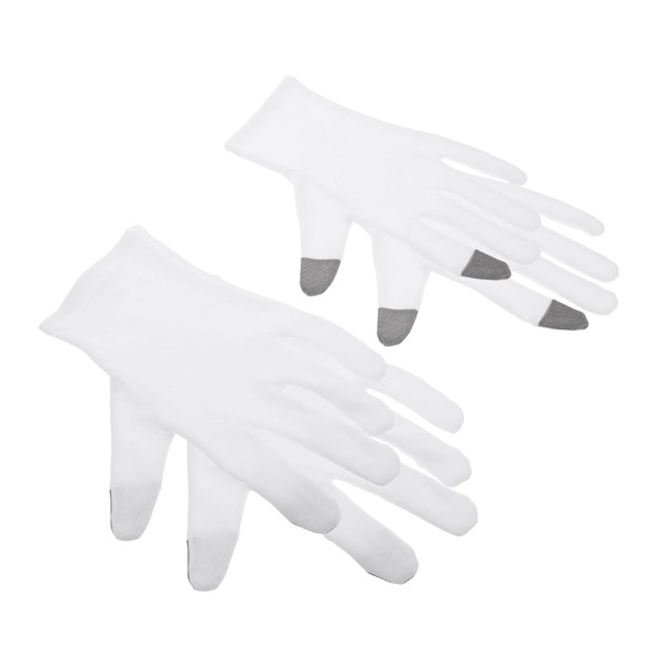 WOONEKY 2 Pairs Cotton Sleep Gloves with Built Lotion for